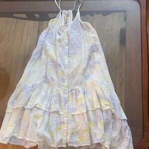Free People Stunning Multicolor Spaghetti Straps Pockets Size XS viscose cotton